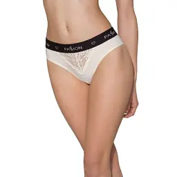 Трусики з широкою гумкою та мереживом Passion Panties ecru L