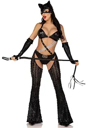Еротичний костюм кішечки-пані Leg Avenue Mistress Kitty S, рукавички, комбінезон, маска - мініатюра 4
