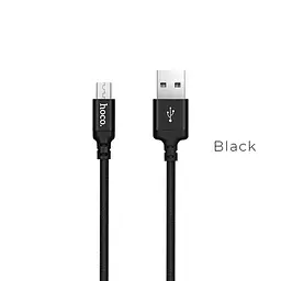 Кабель HOCO X14 USB to Micro 2A, 2m, nylon, aluminum connectors, Black