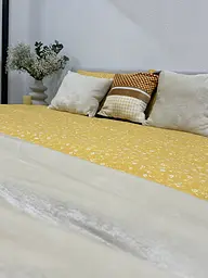 Комплект постільної білизни Ecotton полуторний 250951 Квiтка на жовтому (24278) - мініатюра 4