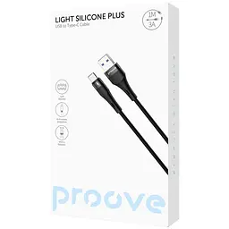 Кабель Proove Light Silicone Plus USB to Type-C 3A (1m) black - мініатюра 2