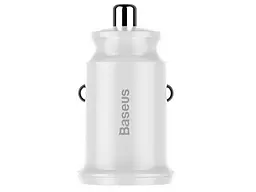 Автомобільний зарядний пристрій Baseus Grain Car Charger 3.1A dual-USB White (CCALL-ML02) - мініатюра 4