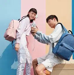 Рюкзак RunMi 90 Ninetygo Youth College Backpack Pink 15L - мініатюра 4