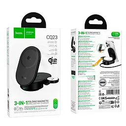 Зарядка Qi2 HOCO Pole 3-in-1 magnetic wireless fast charger CQ23 25W - мініатюра 2