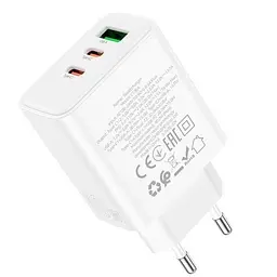 МЗП Hoco C126A PD40W+QC3.0 (1USB/2Type-C) White - мініатюра 3