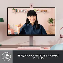 Веб-камера Logitech Brio 300 Rose (960-001448) - мініатюра 2