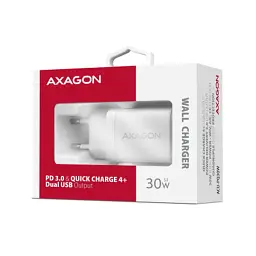 Зарядний пристрій AXAGON 1xUSB QC4.0 + 1xUSB-C PD30W PPS white (ACU-PQ30W) - мініатюра 2