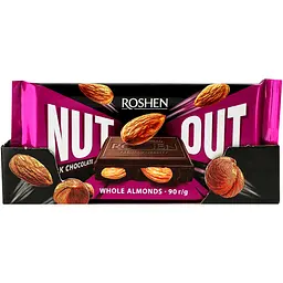 Шоколад чорний Roshen Nut Out Whole Almonds 90 г (948157) - мініатюра 3
