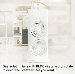 Портативний вентилятор Voltronic T1818, зволоження, підсвічування, Air Cooler Fan White - мініатюра 8
