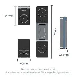 Зарядний пристрій Vention 15W 3-in-1 Magnetic Wireless Fast Charger Gray (FGFH0) - мініатюра 2