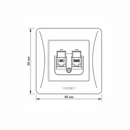 Розетка CAT6+CAT3 подвійна срібний шовк VIDEX BINERA VIDEX (25036-000) - мініатюра 5