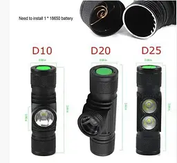Потужний налобний ліхтар Boruit D10 L2 ліхтарик + акумулятор Panasonic 3400 Оригінал - мініатюра 7