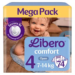 Підгузки Libero Comfort 7-14 кг розмір 4 74 шт.