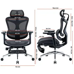 Офісне крісло Sihoo DORO C300L Mesh Black with footrest (DORO-C300L-A3-101-JT) - мініатюра 15