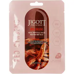 Тканевая маска для лица Jigott Red Ginseng Real Ampoule Mask с красным женьшенем 27 мл