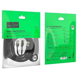 Патч-корд Hoco US02 Level pure copper gigabit ethernet cable ( L-5M ) Чорний - мініатюра 2