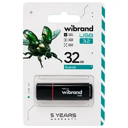USB флеш накопичувач Wibrand 32GB Scarab Black USB 3.2 (WI3.2/SC32P11B) - мініатюра 4