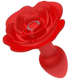 Анальна пробка Rose Rotating червона - мініатюра 2