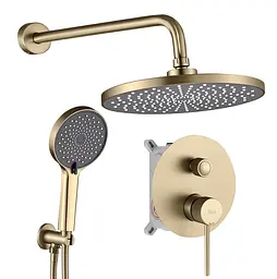 Душова система прихованого монтажу Rea Lungo Stripe + BOX brushed gold REA-P9492