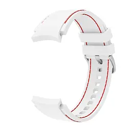 Ремінець для Samsung Galaxy Watch 5 40mm - біло-червоний ширина кріплення 20мм силікон Watchbands RLine (W44-1WB26039851) - мініатюра 4