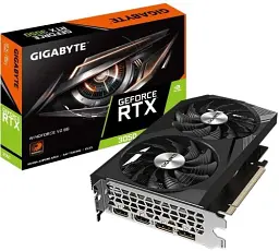 Відеокарта GeForce RTX 3050, Gigabyte, WINDFORCE V2, 8Gb GDDR6, 128-bit, 2xHDMI/2xDP, 1777/14000 MHz, 8-pin (GV-N3050WF2V2-8GD) - мініатюра 5