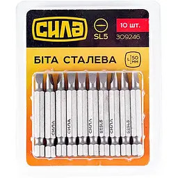 Біта викруткова APRO насадка пряма Сила SL5 x 50 мм в упаковці 10 шт.