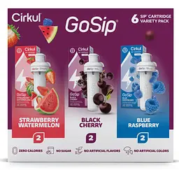 Набір картриджів для напоїв Cirkul GoSip Flavor Cartridge Синя малина, Чорна вишня, Полуниця та кавун 6 шт - мініатюра 3