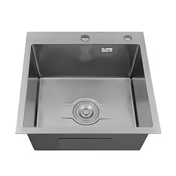 Кухонна мийка Kroner KRP Derby - 5050HM Brush (2,5/0,5 мм) CV027234, Нержавіюча сталь - мініатюра 4