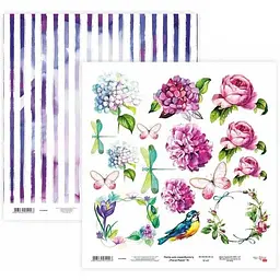 Папір для скрапбукінгу "Floral Poem" 19 двосторонній 30.48х30.48см 200г/м² Rosa Talent