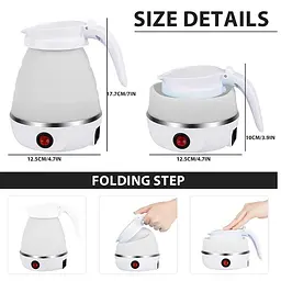 Універсальний силіконовий електричний дорожній чайник HYLLIS Electric Kettle 600 мл, Kitchen Master 87757 - мініатюра 3