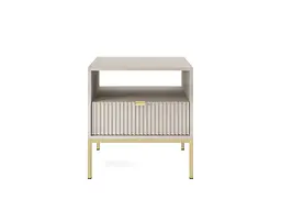 Тумба приліжкова Perfect Home Нова / Nova з 1 шухлядою і золотими ніжками S54 Кашемір (PFH-091255) - мініатюра 4