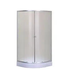 Душова кабіна з низьким піддоном Mixxus Plain SCT02-100x100x195-FB Satin матове скло 4 мм MI6897, Універсальна, хром матовий - мініатюра 2