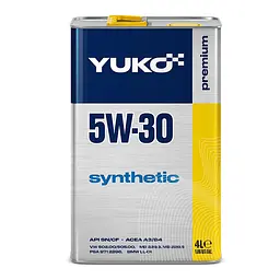 Автомобільна моторна олія YUKO SYNTHETIC 5W-30 4л - мініатюра 1