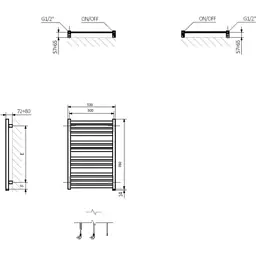 Сушарка для рушників Terma Marlin One 780x530 (WWMRN078053KS95E1U) - мініатюра 3