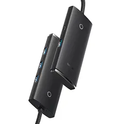 USB-Хаб Baseus Lite Series 4-Port (USB-A to USB 3.0*4) 2m black (WKQX030201) - мініатюра 4