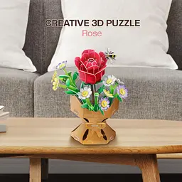 Тривимірна головоломка-конструктор Cubic Fun Flower Bouquet Rose Букет квітів Троянда (W3301h) - мініатюра 6
