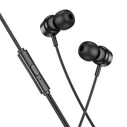 Дротові навушники Hoco M122 Power metal універсальні earphones with microphone, 3.5mm, 1.2m, black - мініатюра 2