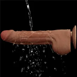 Фалоімітатор LoveToy Sliding-Skin Dual Layer Dong 29 см коричневий - мініатюра 10