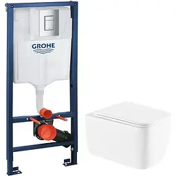 Комплект Grohe Set унітаз Diverse-0301-T1 + Інсталяція Grohe Rapid Sl 38772001 38772001DIVERS0301T1, Білий