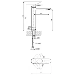 Змішувач для раковини Kroner Element 211111-0101 (CV035942) - мініатюра 9