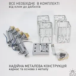 Люстра на 4 лампи ROSYNKA 4S E27 460x460x200 мм Хром ESLLSE - мініатюра 9
