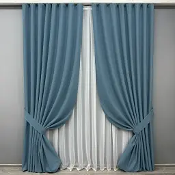 Комплект штор VR-Textil Ashen Night блекаут 2 шт 150x290 см синій (1852ш) - мініатюра 2