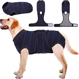 Післяопераційна попона для собак Wan Talk Recovery Suit, Dark Blue Stripe, 6XL - мініатюра 2