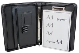 Тека з ручкою ділова з еко шкіри Exclusive 710100 Чорна - мініатюра 4