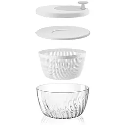 Сушка для салату Guzzini Kitchen Active Design Spin&Store, 26 см, прозорий з білим - мініатюра 2
