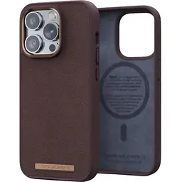 Чехол-накладка Njord Genuine Leather MagSafe Case Dark Brown для iPhone 14 Pro