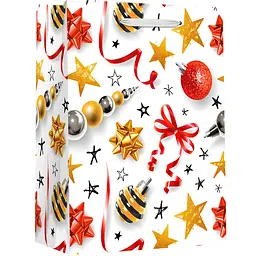 Пакет подарочный Malevaro Large Xmas 26x12.7x32.4 см белый (23-X-MAS002A-4)