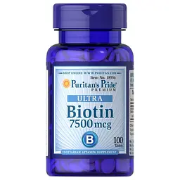 Біотин Puritan's Pride Biotin 7500 mcg Ultra, 100 таблеток