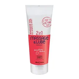 Масажний гель і лубрикант HOT Massage & Glide Gel 2in1 Strawberry 200 мл