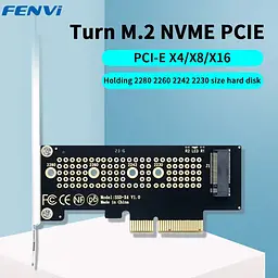 Плата - адаптер Fenvi SSD-X4 для дисків M.2 NVMe SSD PCI-E 4.0*4 для 2230 / 2242 / 2260 / 2280 - мініатюра 2